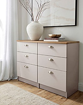 Brooke Ready Assembled 6 Drawer Chest - Cream