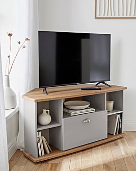 Brooke Ready Assembled Corner TV Unit - Grey