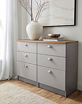 Brooke Ready Assembled 6 Drawer Chest - Grey