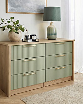 Peyton Ready Assembled 6 Drawer Chest - Sage