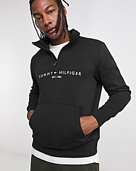 Tommy Hilfiger Black Logo 1/4 Zip Sweatshirt