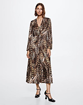 Mango Pluma Animal Print Fluid Dress