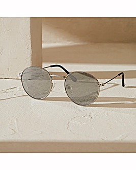 Silver Rounded Sunglasses