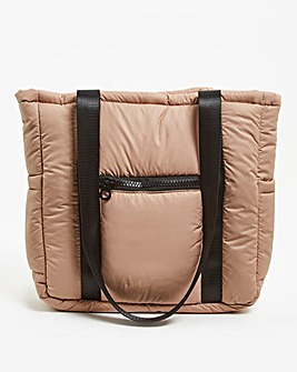 Large Zip Up Quilted Tote Bag