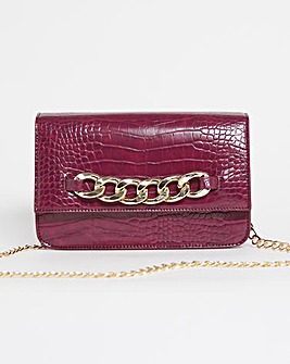 Cross Body Bag with Chain Trim Detail