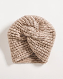 Oatmeal Knitted Turban Style Hat