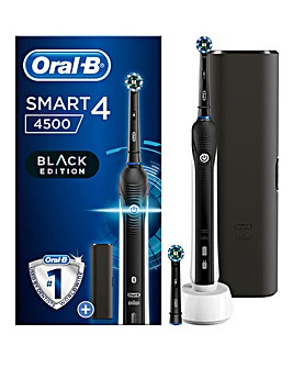 FREE TRAVEL CASE! Oral-B Smart 4 4500N Black Edition Bluetooth Enabled Electric