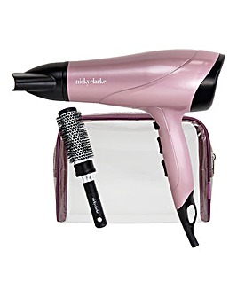 Nicky Clarke Dry Style 2000w Hair Dryer Brush and Bag Gift Set