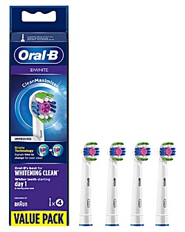 Oral-B 3D White 4 Pack Toothbrush Heads