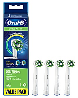 Oral-B Cross Action 4 Pack Toothbrush Heads