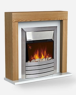 Warmlite Chester Fireplace Suite Oak Effect
