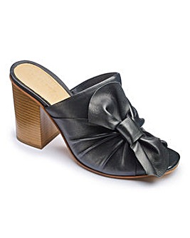 Sole Diva Leather Bow Detail Mule Wide E Fit