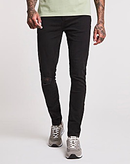 Premium Blackwash Skinny Fit Rip Detail Jean