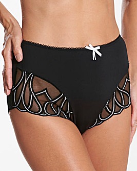 Pretty Secrets Amelie Embroidered Black/White Briefs