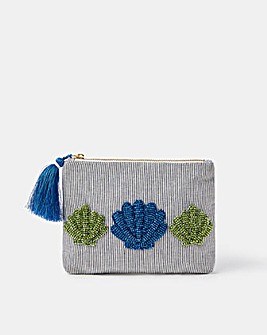 Accessorize Shell Bead Stripe Pouch