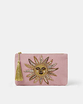Accessorize Sun Embellished Zip Pouch