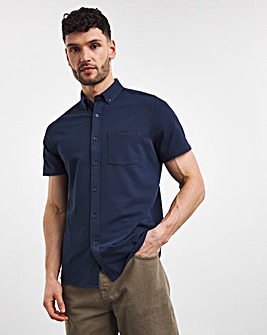 Short Sleeve Button Down Pique