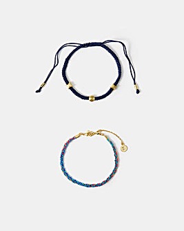 Accessorize 2-Pack 14ct Gold-Plated Bracelets