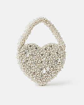 Accessorize Bridal Pearl Heart Handbag