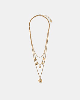 Accessorize Triple Layered Disc Necklace