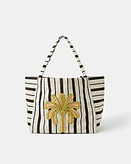 Accessorize Palm Stripe Shopper Bag