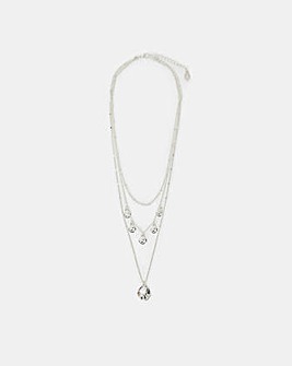 Accessorize Textured Charm Layered Necklace