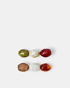 Accessorize 2-Pack Mix Stone Hair Clips