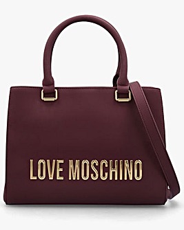 Love Moschino Big Love Burgundy Tote Bag