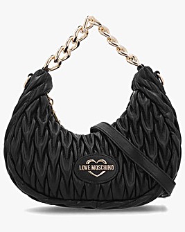 Love Moschino Stretch Quilt Black Baguette Bag