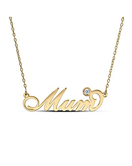 Gold Plated Sterling Silver Birthstone Mum Necklace