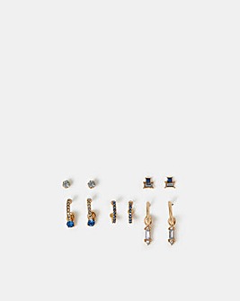 Accessorize 5-Pack Gem Diamante Earrings