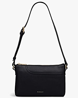 Radley Pockets Mini Top Zip EW Black Leather Shoulder Bag