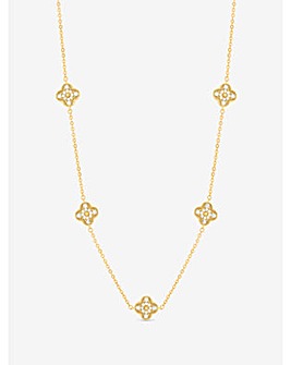Jon Richard Gold Plated Pave Clover Necklace