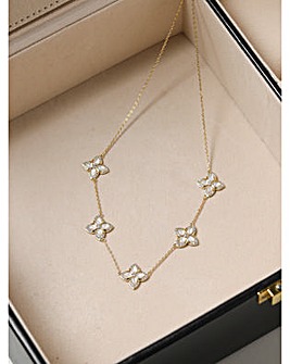 Jon Richard 14K Gold Plated and Mother of Pearl Clover Necklace