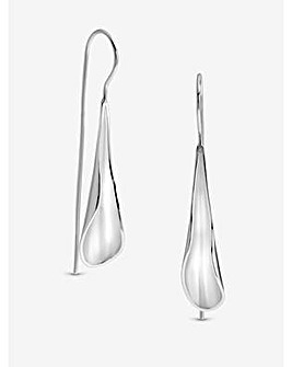 Simply Silver Sterling Silver 925 Polished Curved Fishook Drop Earrings