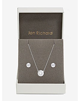 Jon Richard Silver Plated and Crystal Besel Set - Gift Box
