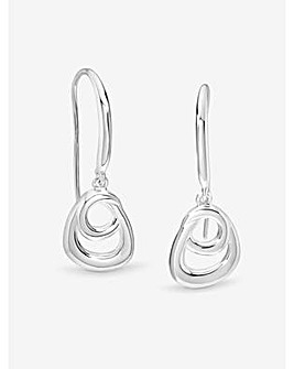 Simply Silver Sterling Silver 925 Polished Swirl Fishhook Earrings
