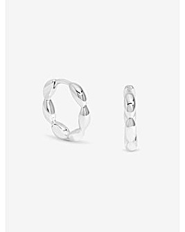 Simply Silver Sterling Silver 925 Polished Pebble Hoop Earrings