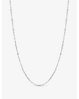 Simply Silver Sterling Silver 925 Polished Twist Chain Necklace