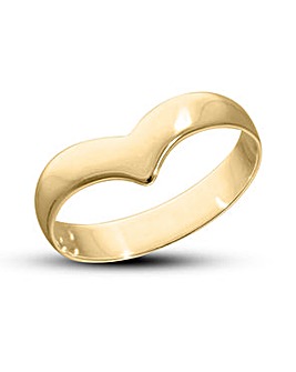 9ct Gold wishbone band ring