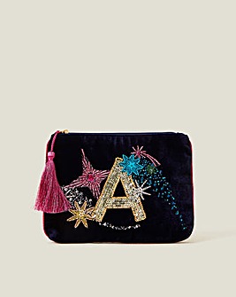 Accessorize Velvet Embellished Pouch