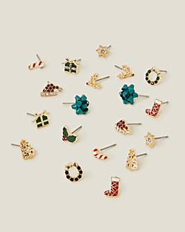 Accessorize 10-Pack Christmas Earrings