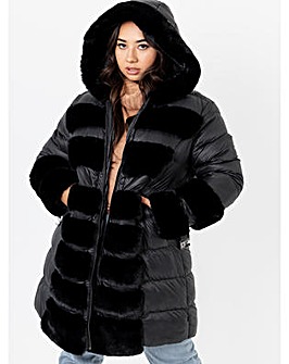 Lovedrobe Black Longline Puffer Coat
