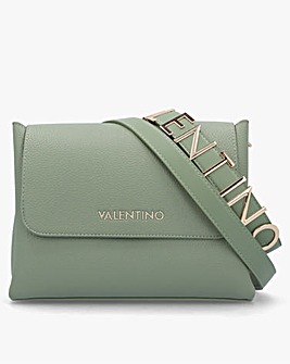 Valentino Bags Alexia Grey Logo Strap Satchel Bag