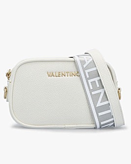 Valentino Bags Miramar White Pebbled Camera Bag