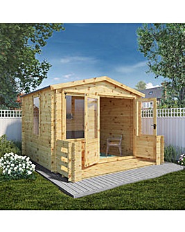 Mercia 3.3m x 3.7m Log Cabin with Veranda - 19mm