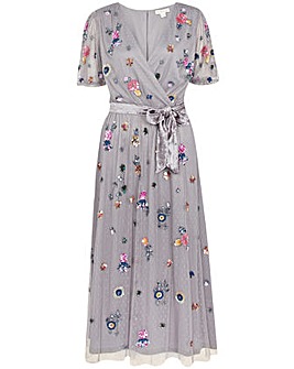 Monsoon Rosalie Embellished Midi Dress