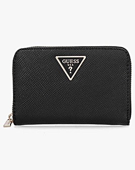 Guess Medium Laural Black Zip Around Wallet