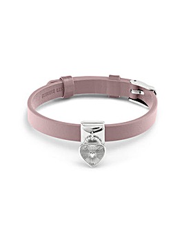 Radley Silver Plated Pink Leather Cuff Bracelet