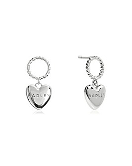 Radley Silver Plated Hanging Heart Earrings